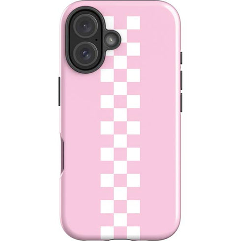 Pink Checkerboard iPhone 16 Impact Case