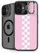 Pink Checkerboard iPhone 16 Kickstand Case