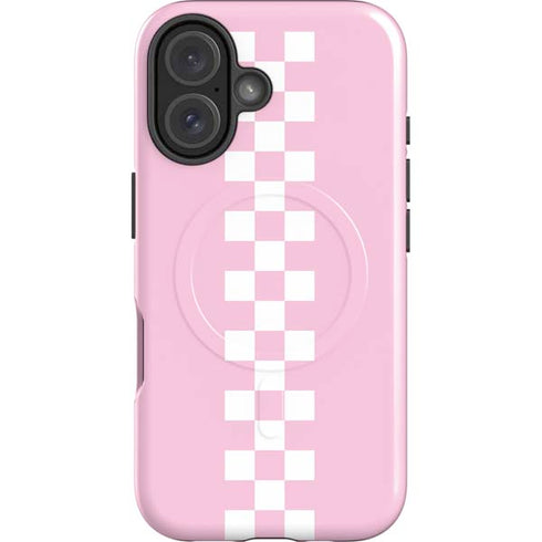 Pink Checkerboard iPhone 16 Magsafe Impact Case