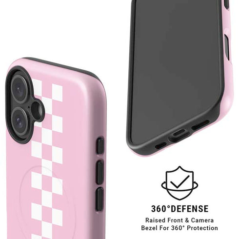Pink Checkerboard iPhone 16 Magsafe Impact Case