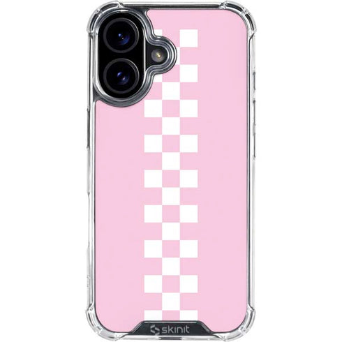 Pink Checkerboard iPhone 16 Plus Clear Case
