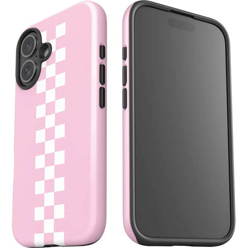Pink Checkerboard iPhone 16 Plus Impact Case