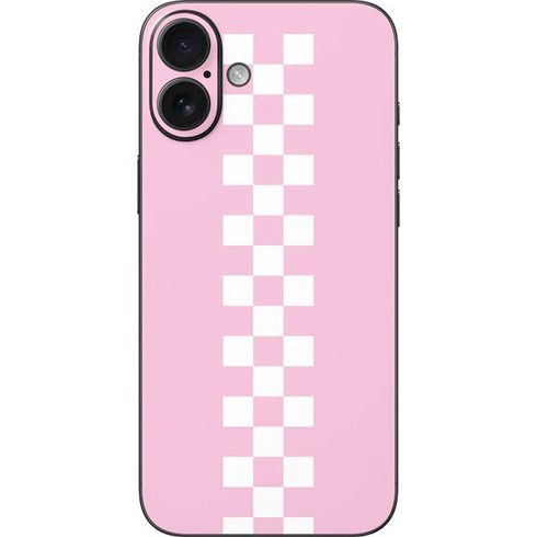 Pink Checkerboard iPhone 16 Plus Skin