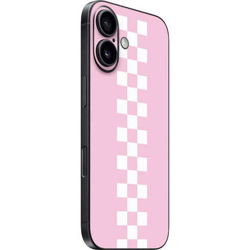 Pink Checkerboard iPhone 16 Plus Skin