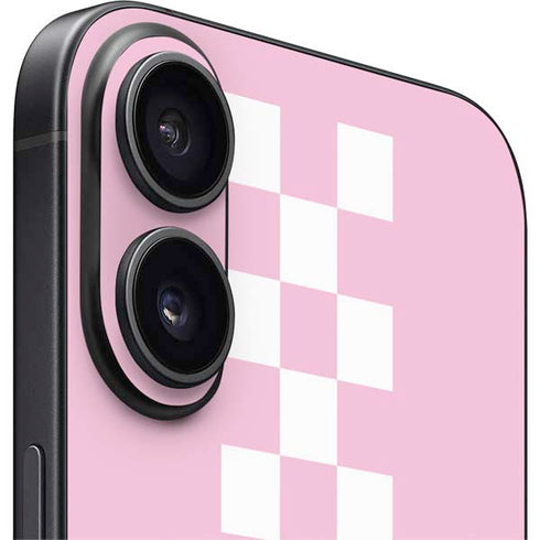 Pink Checkerboard iPhone 16 Plus Skin