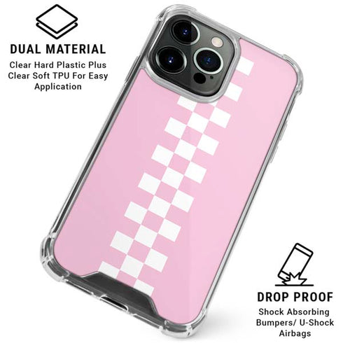 Pink Checkerboard iPhone 16 Pro Max Clear Case