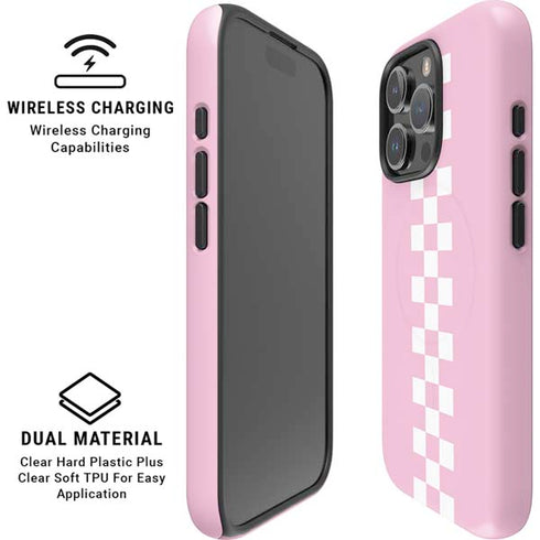 Pink Checkerboard iPhone 16 Pro Max Magsafe Impact Case