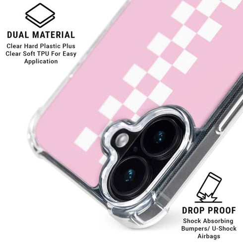 Pink Checkerboard iPhone 17 Clear Case