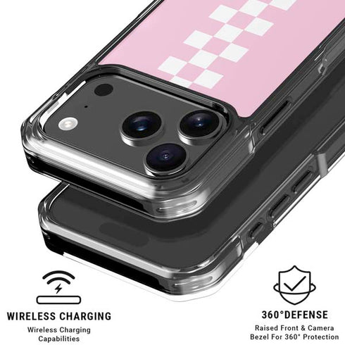 Pink Checkerboard iPhone 18 Pro Clear Case