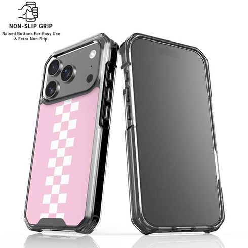Pink Checkerboard iPhone 18 Pro Clear Case