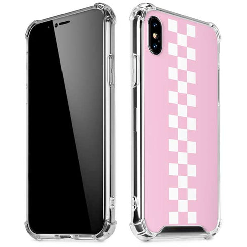 Pink Checkerboard iPhone X/XS Clear Case