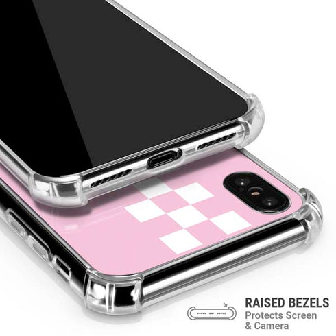 Pink Checkerboard iPhone X/XS Clear Case