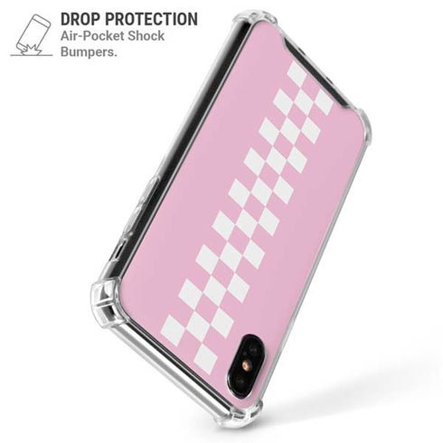 Pink Checkerboard iPhone X/XS Clear Case