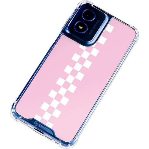 Pink Checkerboard Moto G 5G (2024) Clear Case