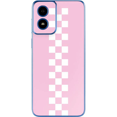 Pink Checkerboard Moto G Play 4G (2024) Skin