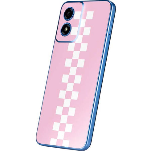Pink Checkerboard Moto G Play 4G (2024) Skin