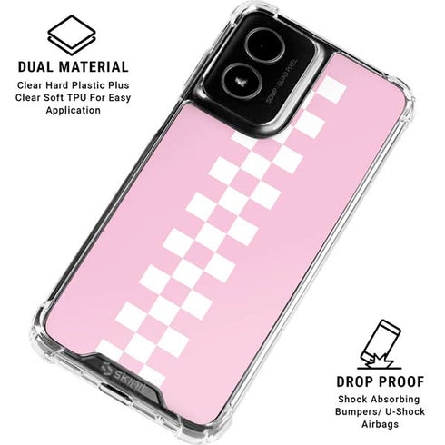 Pink Checkerboard Moto G Power 5G (2024) Clear Case
