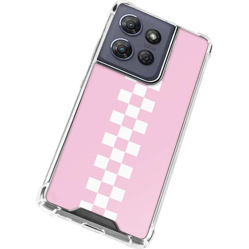 Pink Checkerboard Moto G Power 5G (2025) Clear Case