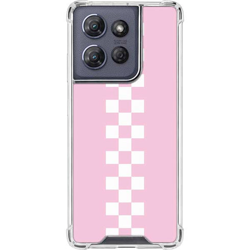 Pink Checkerboard Moto G Stylus 5G (2025) Clear Case