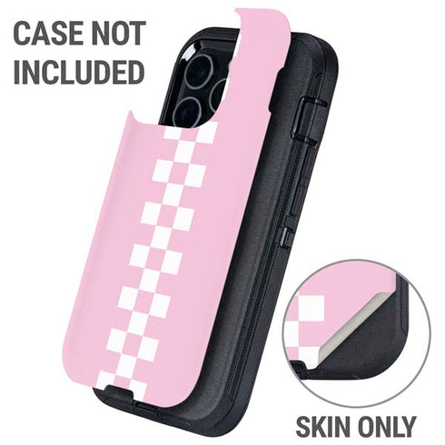 Pink Checkerboard Otterbox Defender iPhone Skin