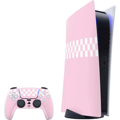 Pink Checkerboard PlayStation PS5 Skins