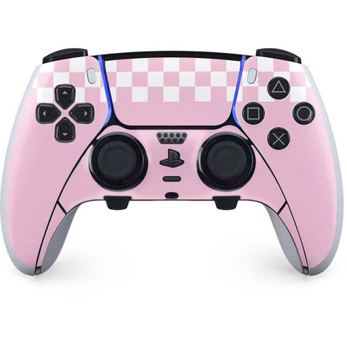 Pink Checkerboard PS5 DualSense Edge Pro Controller Skin