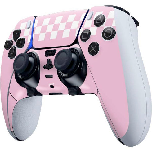 Pink Checkerboard PS5 DualSense Edge Pro Controller Skin