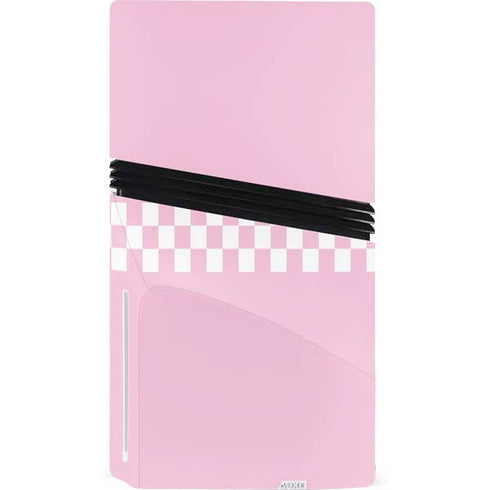 Pink Checkerboard PS5 Pro Disk Bundle Skin