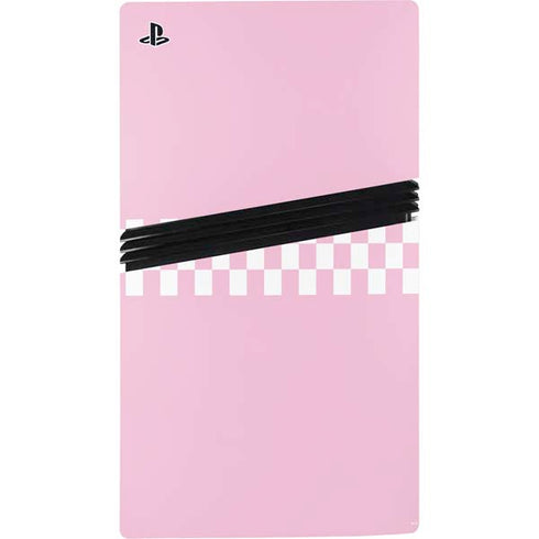 Pink Checkerboard PS5 Pro Disk Console Skin