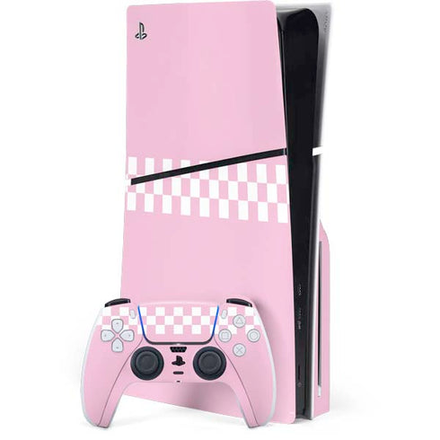 Pink Checkerboard PlayStation PS5 Skins