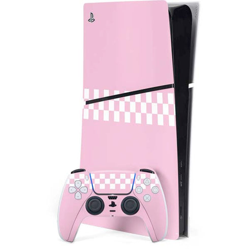 Pink Checkerboard PlayStation PS5 Skins