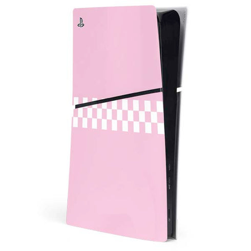Pink Checkerboard PS5 Slim Digital Edition Console Skin