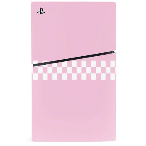 Pink Checkerboard PS5 Slim Digital Edition Console Skin