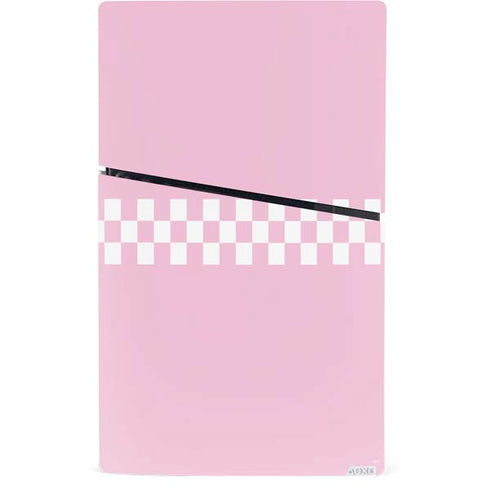 Pink Checkerboard PS5 Slim Digital Edition Console Skin
