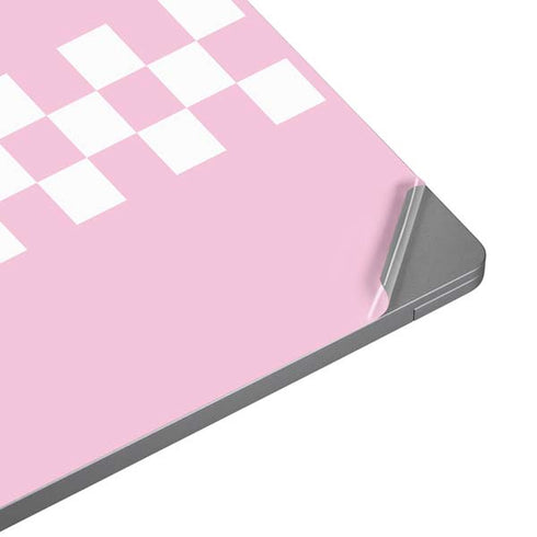 Pink Checkerboard Laptop Skins