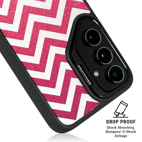 Pink Chevron Galaxy S25 Kickstand Case