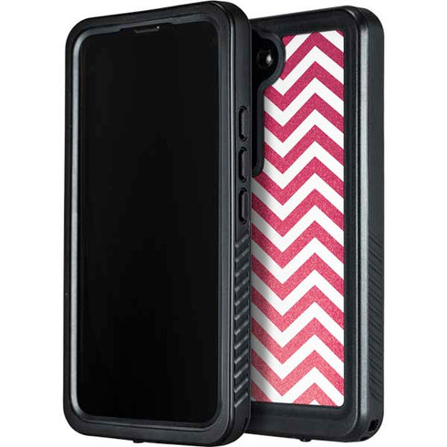 Pink Chevron Galaxy S24 Plus Waterproof Case