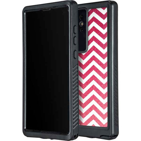 Pink Chevron Galaxy S24 Ultra Waterproof Case