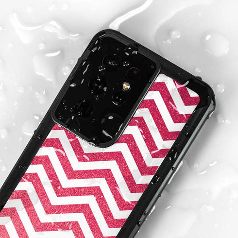 Pink Chevron Galaxy S24 Ultra Waterproof Case