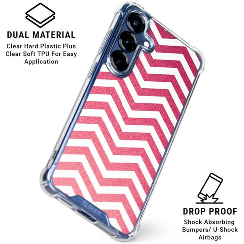 Pink Chevron Galaxy S25 Clear Case
