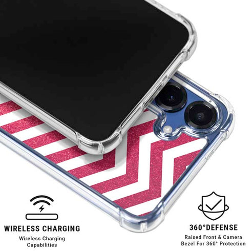 Pink Chevron Galaxy S25 Plus Clear Case