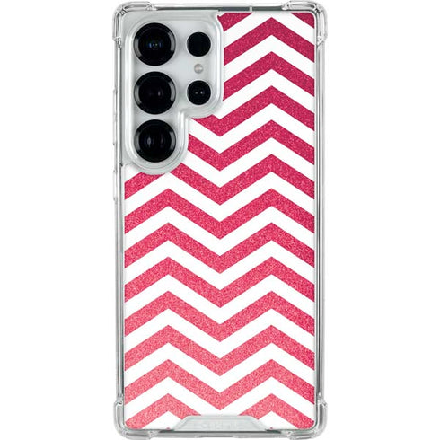 Pink Chevron Galaxy S25 Ultra Clear Case