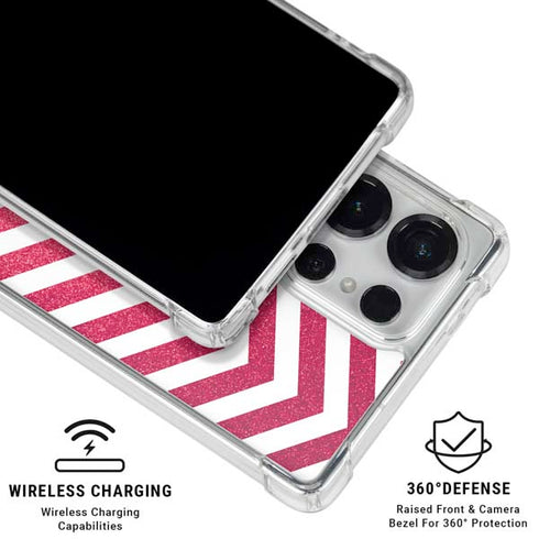 Pink Chevron Galaxy S25 Ultra Clear Case