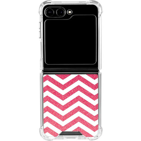 Pink Chevron Galaxy Z Flip6 Clear Case