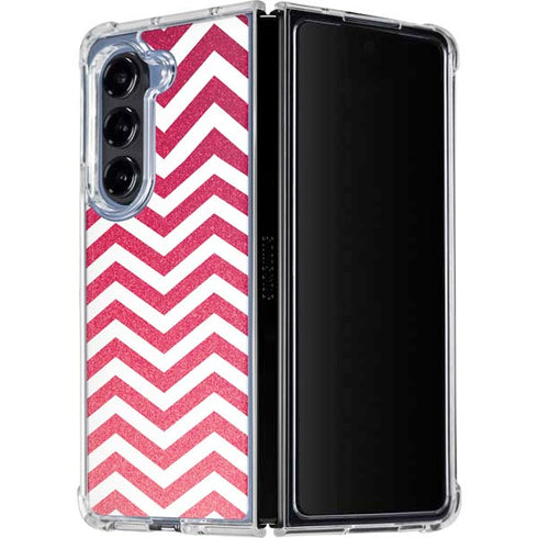 Pink Chevron Galaxy Z Fold5 5G Clear Case