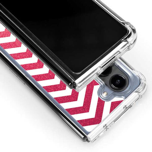 Pink Chevron Galaxy Z Fold5 5G Clear Case