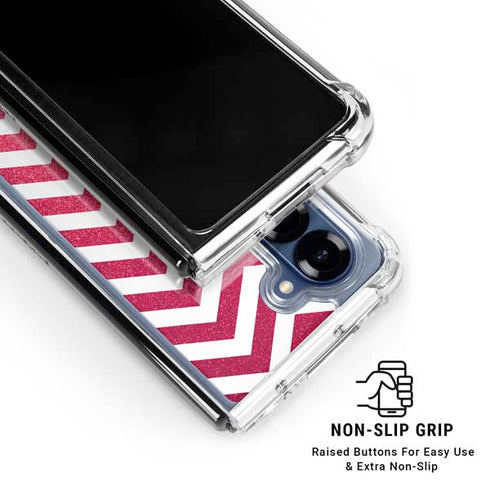 Pink Chevron Galaxy Z Fold6 Clear Case