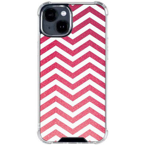 Pink Chevron iPhone 15 Clear Case