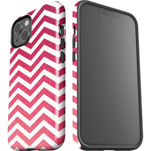 Pink Chevron iPhone 15 Impact Case