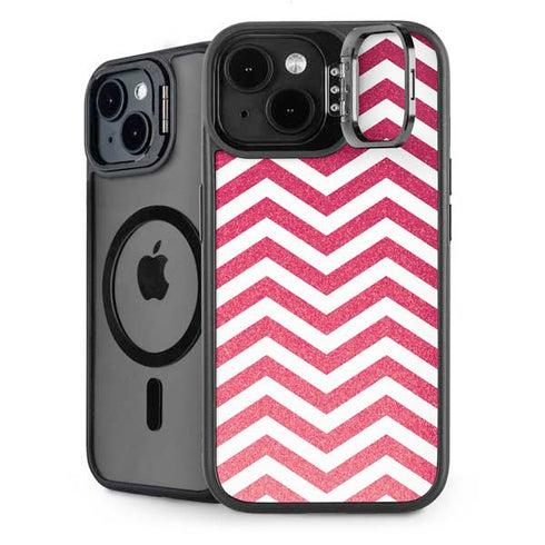 Pink Chevron iPhone 15 Kickstand Case